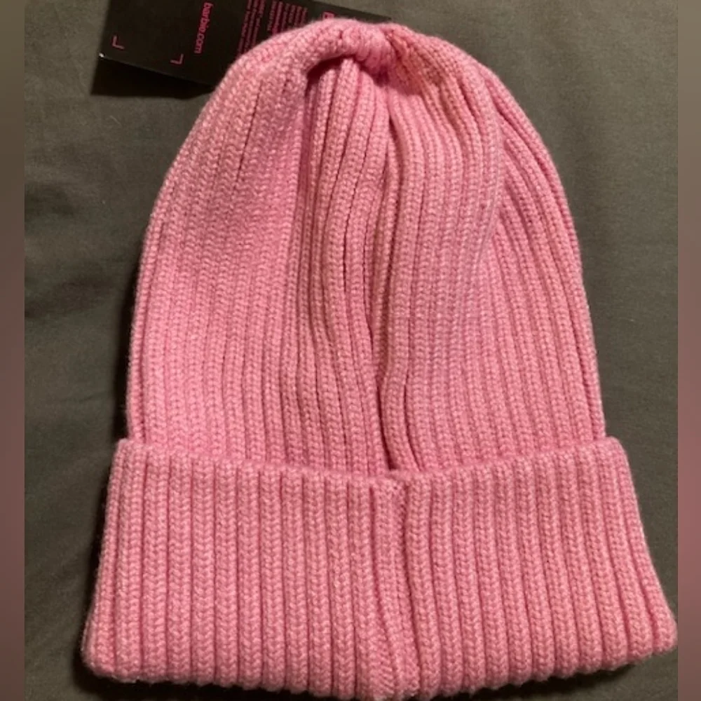 BARBIE PINK BEANIE HAT NWT O/S